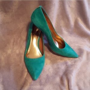 Coach Emerald Green Suede Pump